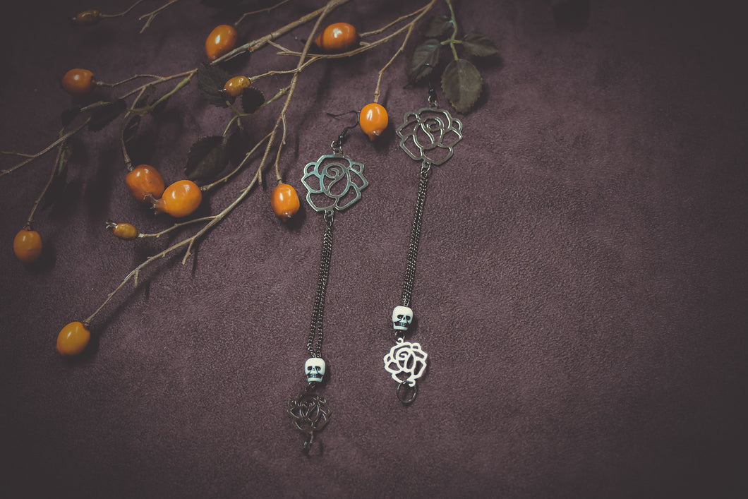 Roses and Skulls Earrings
