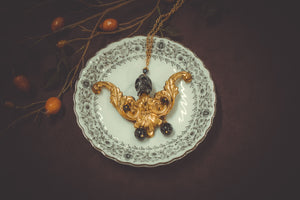 Gold Ornament & Skull Necklace