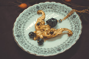 Gold Ornament & Skull Necklace