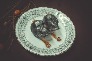 Skulls with Cloisonne Earrings